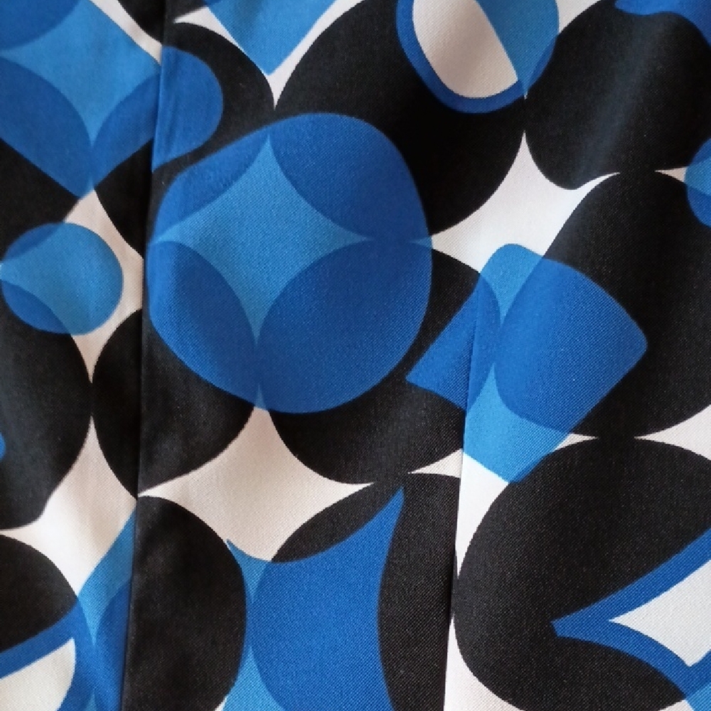 AB Studio Blue and Black Circle Print Midi Dress - Picture 7 of 7